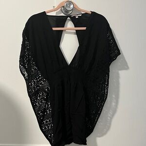 Victoria's Secret Black Crochet Swim Cover-Up